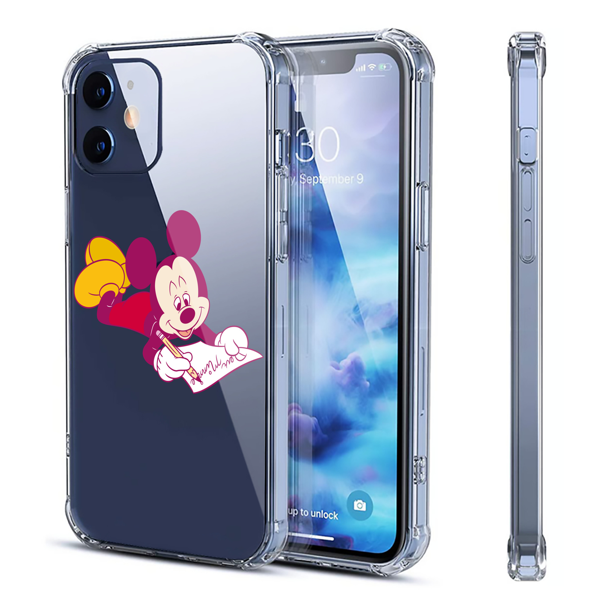 （画像用） ミッキーマウス Mickey Mouse 【iPhone 12シリーズ対応】透明スマホケース（クリアソフトケース）